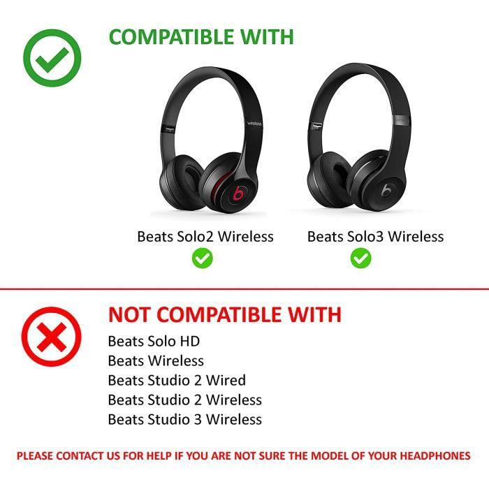 2x coussinet de rechange pour Beats Studio 2 / 3 Wireless - coussinets de  remplacement pour casque audio Beats - noir - Cdiscount TV Son Photo