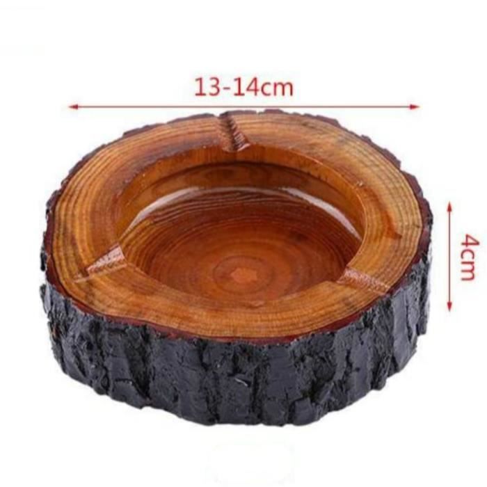 Cendrier Cigarette En Bois Naturel Rond, Tabac À Fumer Plateau De Cendres  Poue Bureau Et Domicile (13-14cm)