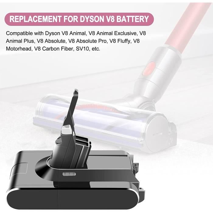 Batterie de Replacement pour Dyson V8 Batterie 21.6V 4500mAh V8