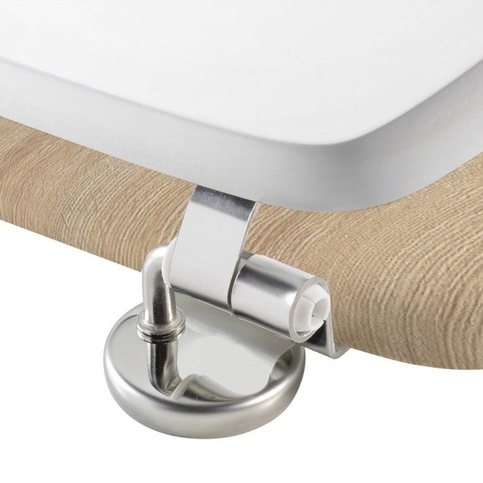 Abattant WC à Charnières Métal 37,5 x 46 cm Alium - MDF Effet Beton Abattant WC à Charnières Métal 37,5 x 46 cm Alium - MDF Effet Beton