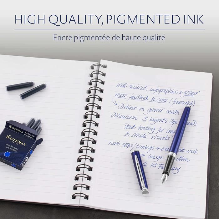 Petite cartouche d'encre bleue pour stylo à plume