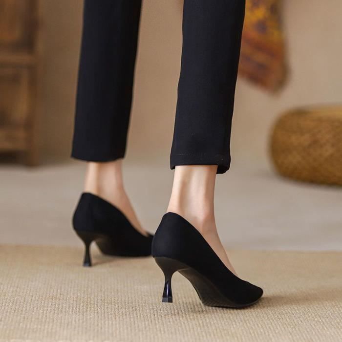 Escarpin noir talon discount bas