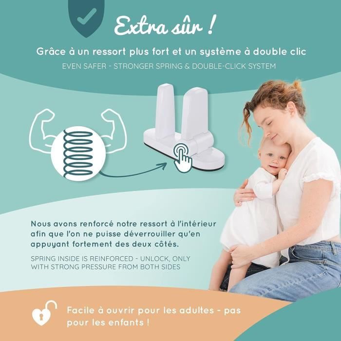 2 Pièces Baby Safety Serrure De Porte De Réfrigérateur Français