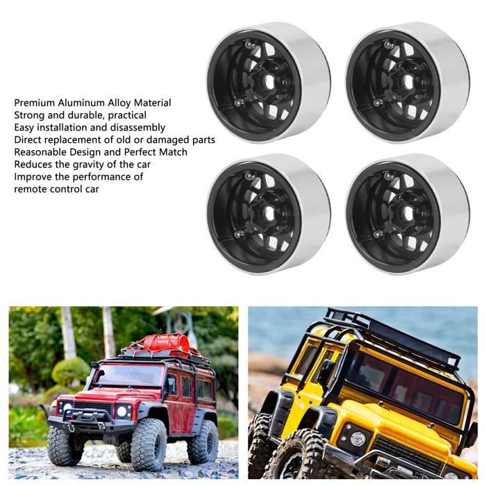 RCLIONS Lot de 4 roues Beadlock de 5,6 cm 35 mm RC 2.2 Jantes en aluminium pour AXIAL Wraith RR10 90048/90018 TRX4 1/10e RC Camion à chenilles Voiture (Argent RCLIONS Lot de 4 roues Beadlock de 5,6 cm 35 mm RC 2.2 Jantes en aluminium pour AXIAL Wraith RR10 90048/90018 TRX4 1/10e RC Camion à chenilles Voiture (Argent