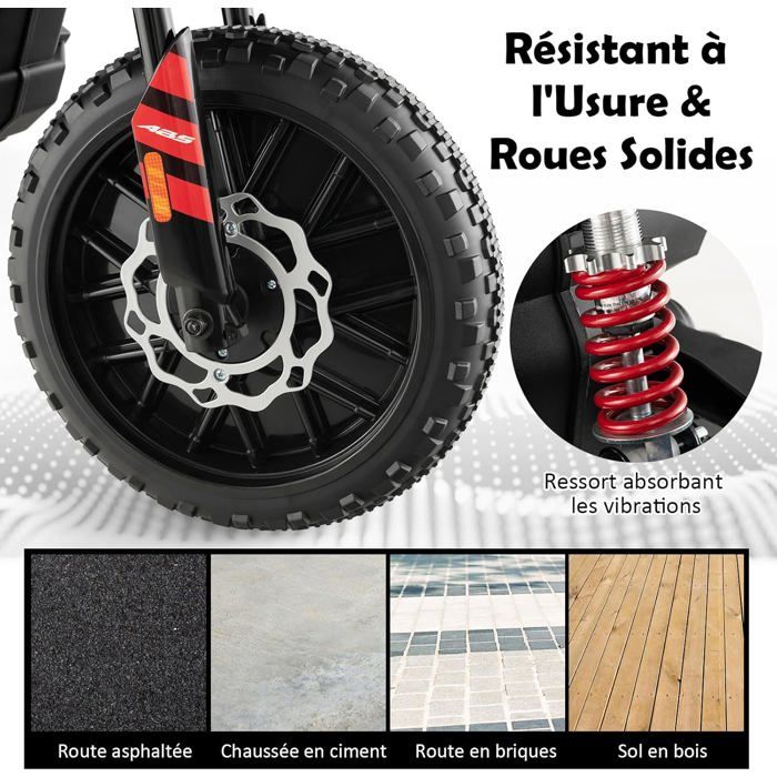 DREAMADE Moto Électrique Enfants avec Roulettes d'Apprentissage DREAMADE Moto Électrique Enfants avec Roulettes d'Apprentissage