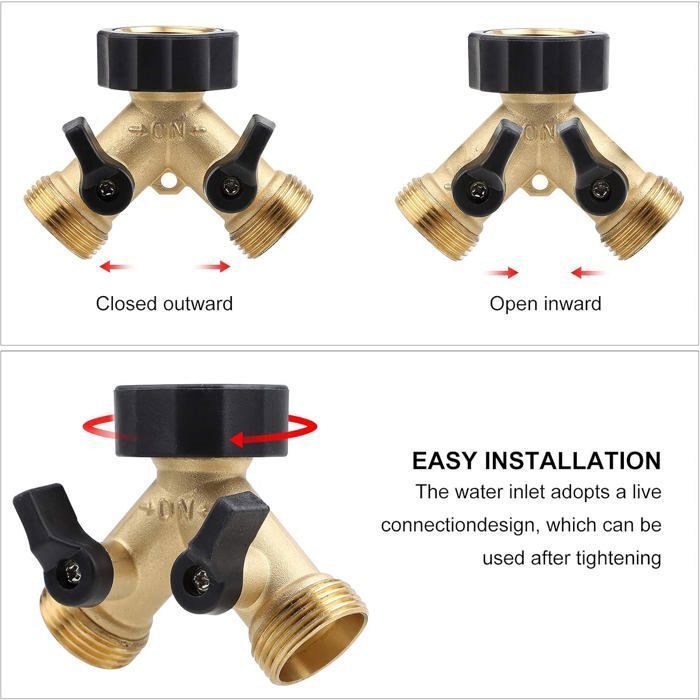 Joint Laiton Plomberie Chauffage CPROSP Distributeur En Y à 2 Voies Pour Un Raccordement D'eau G 3-4 En Raccord En Y 3 4 Pouce