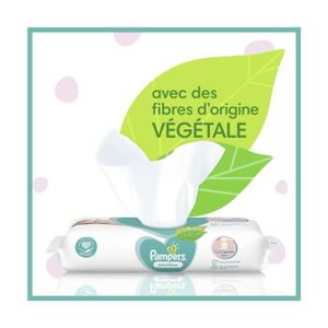 Pampers Aqua Pure Lingettes Bébé – 432 Unités (9 Paquets X 48) – 99% Eau Pure & Coton Bio, Sans Parfum Ni Alcool