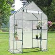 Mini Serre de Jardin Serre à Tomates Tente de Plante PVC 3 étages Transparent 143x73x195cm-0