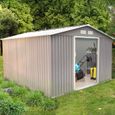 Sancy 10.85 m² : abri de jardin en metal anti-corrosion gris-0