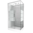 Cabine de douche rectangulaire à  bandes laquées - Gris - 80 x 110 x 230 cm-0