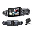 PRUMYA Caméra de voiture wifi 4K FHD 4 canaux 170° angle 1080P 3'' IPS Vision nocturne, boîte noire vidéo enregistreur pour voiture-0