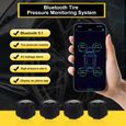 Capteurs de pression des pneus Bluetooth 5.1, moniteur des pneus TPMS avec 4 capteur externe pour voiture et moto Android-IOS-0