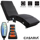 CASARIA Méridienne London Chaise longue d’intérieur avec fonction de massage chauffage Fauteuil relax salon anthracite
