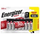 Piles Alcalines Energizer Max AA/LR6, pack de 12