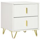HOMCOM - Table de chevet - Bois - 40x40x47cm - Blanc