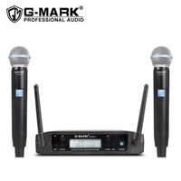 Branchez l'UE - Microphone sans fil professionnel UHF SM58 GLXD4, double système, micro dynamique tenu à la m