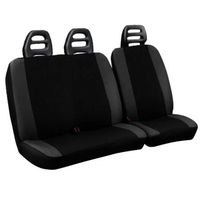 Housses de siège 2colorés pour fourgons avec la ceinture de securité par le bas -gris foncè