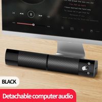 Noir sans Bluetooth - Enceinte filaire et sans fil, Bluetooth 5.0, barre de son pour PC portable, TV, Aux, Hi