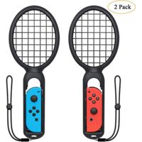Raquette de Tennis pour Joy Con,Lot de 2 Raquette de Tennis avec poignée Sangles pour Nintendo Switch Controller Accessoires