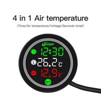 Jauge Thermomètre moto-9-24V-4 en 1-température ambiante-réglage tactile-accessoires moto