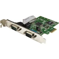 StarTech.com Carte PCI Express a 2 ports serie DB9 RS232 - Adaptateur PCIe serie avec UART 16C1050 a deux voies (PEX2S1050)