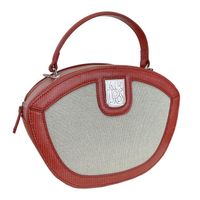Sac toile 'Ted lapidus' beige rouge - 20x19x9 cm [A2362]