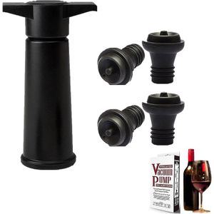 Pompe à Vin Avec 4 Bouchons Sous Vide - Garde Le Vin Frais 14 Jours