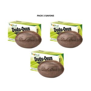 Lot De 4 Savons Noirs Dudu-Osun 150g - Naturel Au Beurre De Karité, Aloe, Citron - Nigéria
