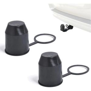 2 Pièces Cache Boule Attelage 50mm - Protection Remorque Voiture Noire - Couvre Boule Crochet