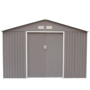 ABRI JARDIN - CHALET Sancy 10.85 m² : abri de jardin en metal anti-corrosion gris