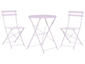 Ensemble table et chaise de jardin Ensemble bistrot avec table et 2 chaises violet FI