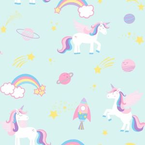 Coloroll /être /Ébloui Dancing Unicorn Rainbow papier peint M1423/ / pour enfant /à paillettes