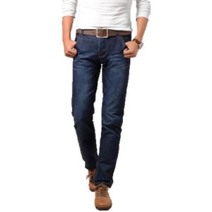JEANS Jeans hommes Jean droit décontracté Jeans taille haute lavé Hommes de jeans effilochés-Bleu-Bleu foncé8018