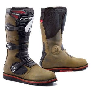 PANTALON DE SPORT Bottes moto cross - Forma - BOULDER - Marron - Trial en caoutchouc - Protections SAS