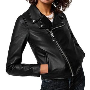 BLOUSON Veste en cuir Noir Femme Schott Lcw8615