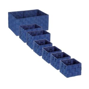 Bo/îte de Rangement Cappuccino bo/îte de Rangement pour Salle de Bain Armoire tress/ée Robuste Plastique Blanc-Gris Panier de m/énage Panier /à usages Multiples corbeilles de Rangement Plastique