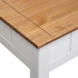 TABLE BASSE Table basse en pin massif SWT - VINGVO - Blanc - 100x60x45 cm - Avec tiroir