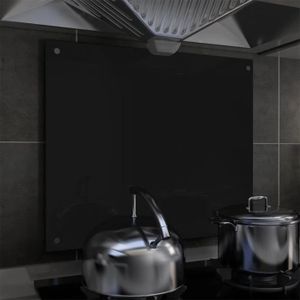 CREDENCE ZJCHAO - Dosseret de cuisine Noir 70x60 cm Verre t