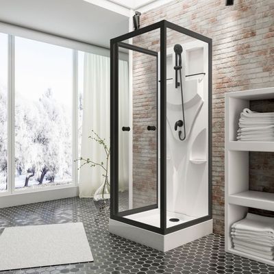Cabina de ducha Kinedo Glass 80x80 1/4 altura redonda 9 cm | Leroy Merlin