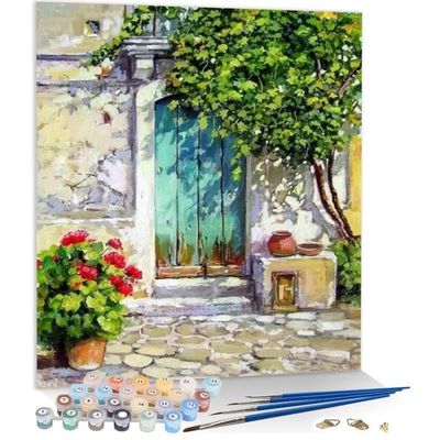 Kit de peinture par numéros pour adultes et débutants - Peinture à l'huile acrylique sur toile pour enfants, cadeaux et décoration murale avec cadre X- 40 - 40