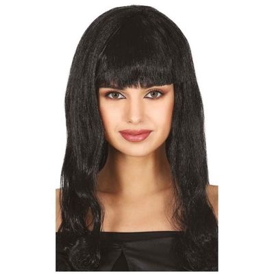 Perruque Longue Cheveux Noirs Raides Synthétiques - 65 Cm - Pour Femme - Nouvelle Avec étiquettes