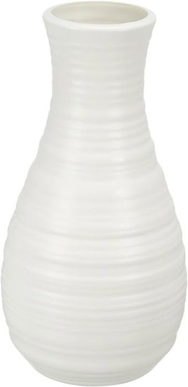 Vase En Plastique Imitation Céramique Rayé – Petit Vase Décoratif Pour Fleurs, Arrangement Floral, Intérieur (blanc)
