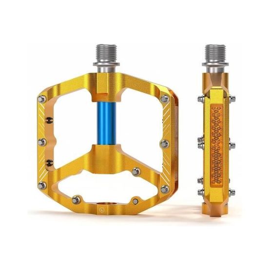 Pédales WEST BIKING Plates Aluminium Vert – Double Roulement, Universelles VTT/route – 9/16 Pouce
