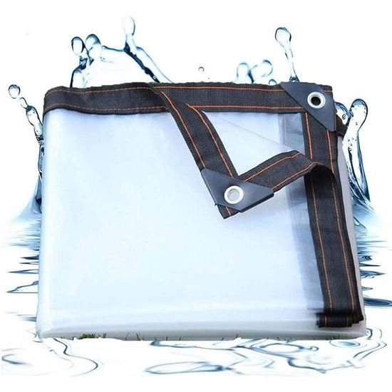Bache Impermeable Avec Oeillet 2mX2m, Bache Transparente Avec Oeillets Bache Transparente Pour