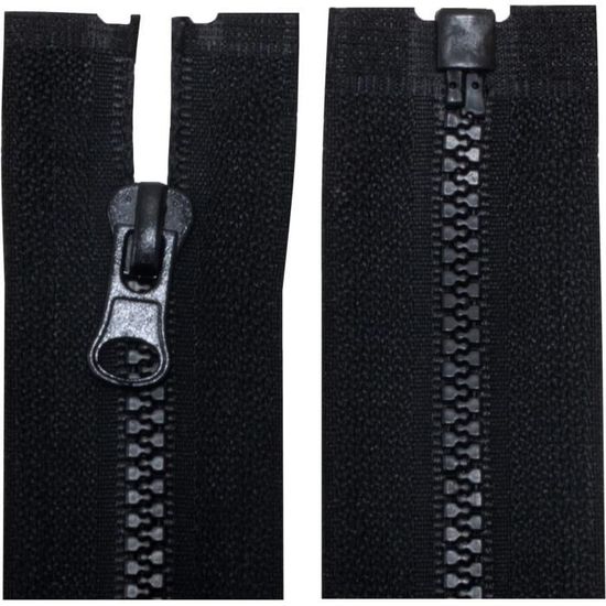 Lot De 6 Fermetures éclair Spirales N°5 75 Cm Séparables Noir - Pour Couture DIY, Vêtements, Sacs, Trousses