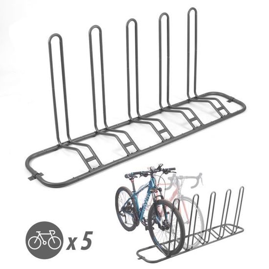 Support à vélos Râtelier Vélo au Sol en pour 1 Vélos, Rangement de Support  Bicyclette de Jardin ou Garage réglable Noir