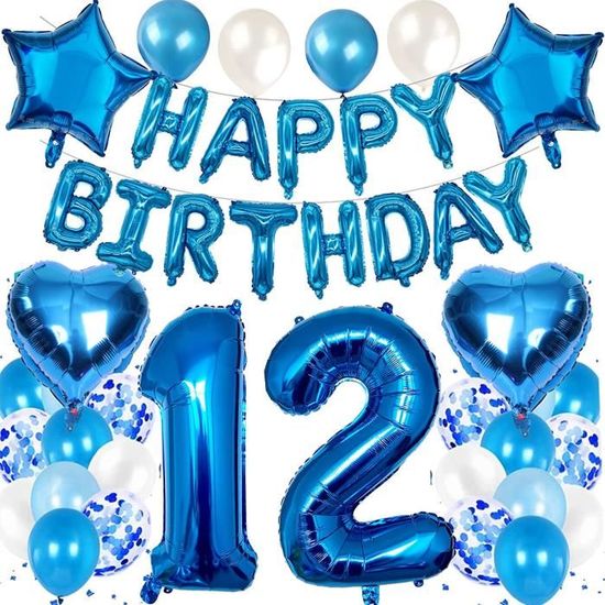 Ballon 12 Ans Anniversaire Garçon, Kit De Décoration D