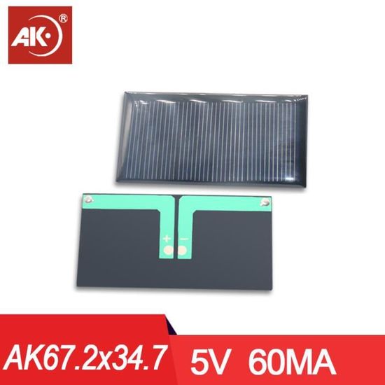 Lot De 5 Panneaux Solaires Polycristallins 5V 60mA - 75x36mm - Chargeur Pour Téléphone/modules