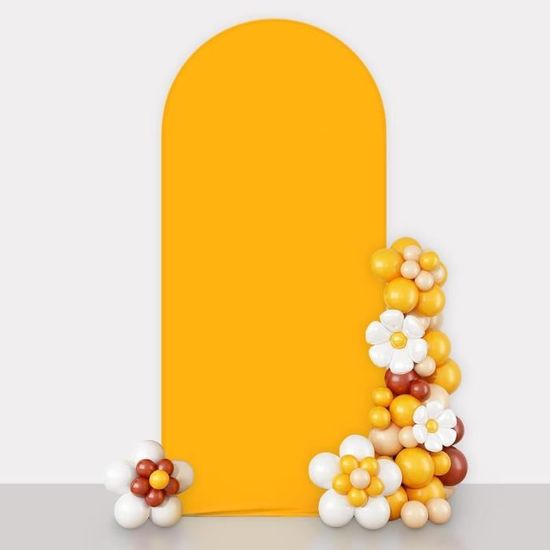 Housse De Toile De Fond Ronde Pour Arche De Mariage - Élasthanne, 200x100 Cm (Blanc)