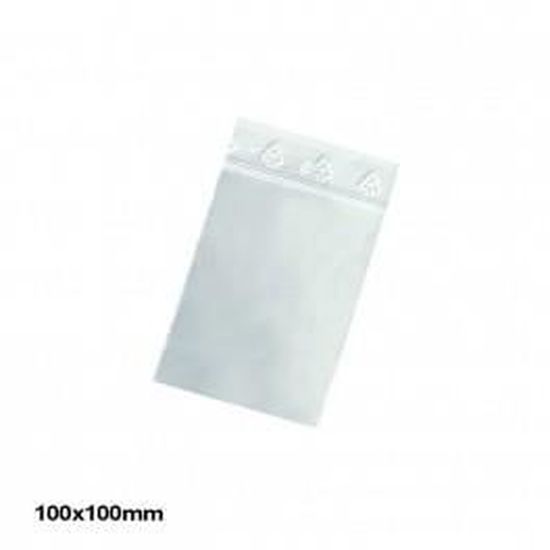 Sachet de présentation Zip à bandes blanches 100x150 mm (x1000 pcs)